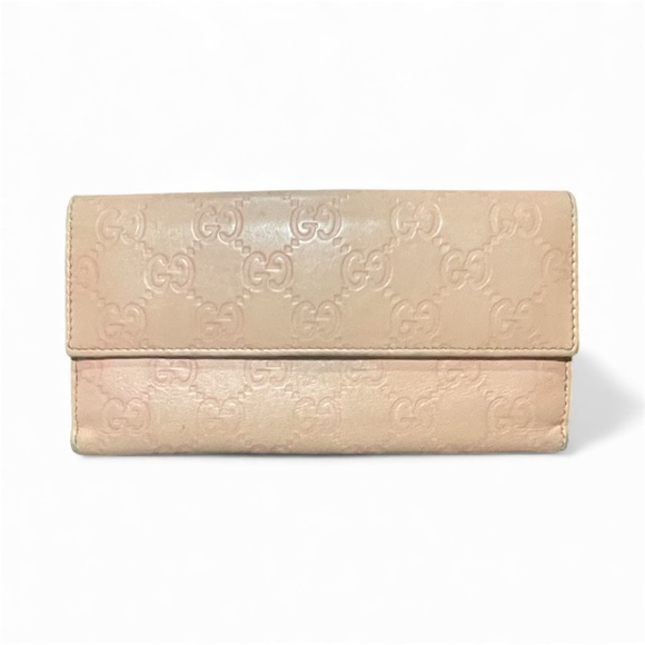 Gucci Handbags - Light Pink Gucci Guccissima Embossed Leather Wallet